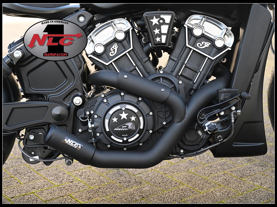 IS-5200 Auspuffanlage "Radical"  2in1 Indian Scout