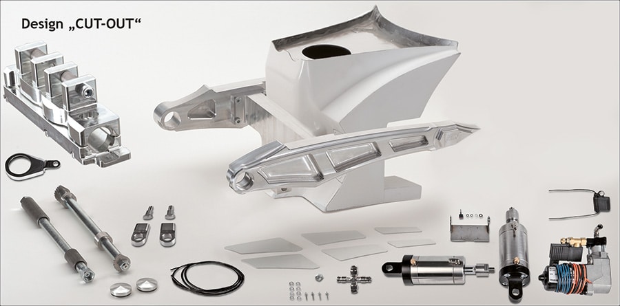 DS-3001    NLC - Schwingenkit down-shock "cut-out" "für alle V-Rod ab 2007